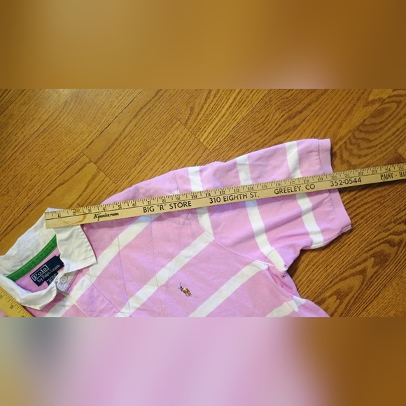 Rare Vintage Polo Ralph Lauren Polo Shirt XLT Big Pink White Collar Quilted - Picture 7 of 9